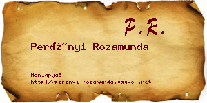 Perényi Rozamunda névjegykártya